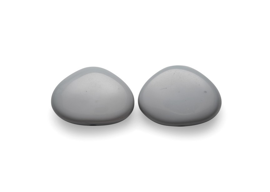 Resin bead 20x27mm light grey